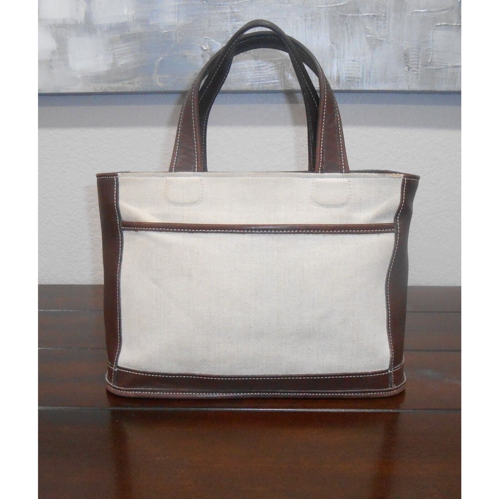 Coach Vintage Bleeker Canvas Brown Leather Top Handle Handbag